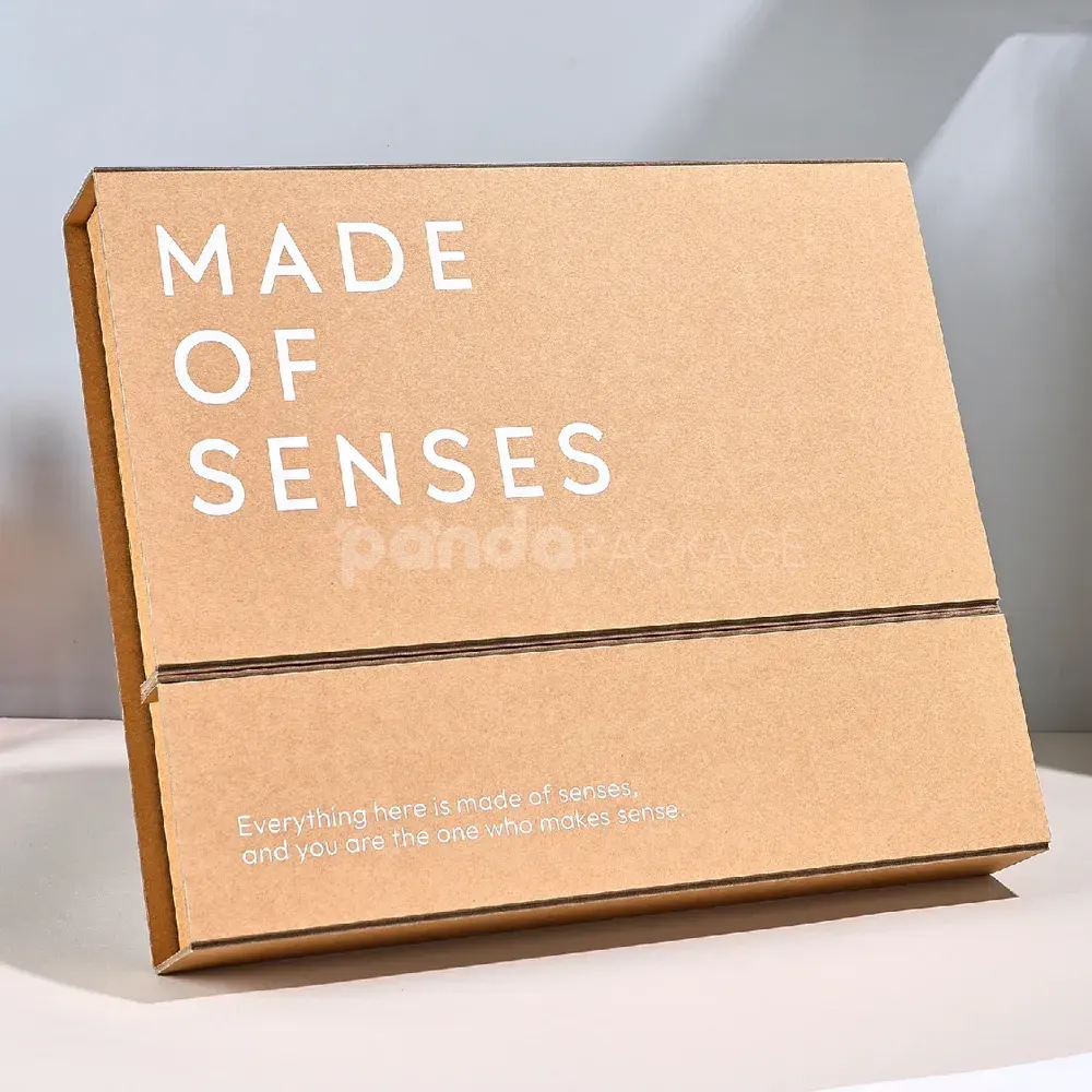 Eco-Friendly Kraft Corrugated Box with Dual Flip Opening