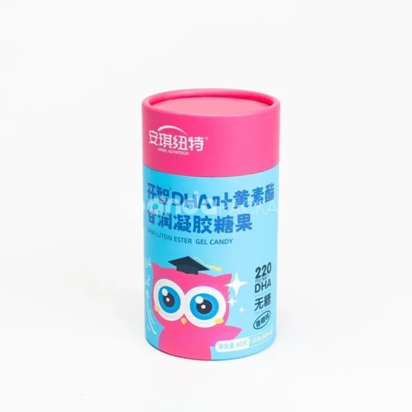 Eco-Friendly Cardboard Paper Can Pink Blue Durable Lid