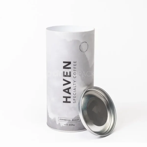 Eco-Friendly Recyclable Cardboard Can with Metal Lid