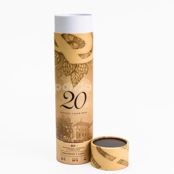 Embossed Kraft Rigid Paper Tube with Vintage Print