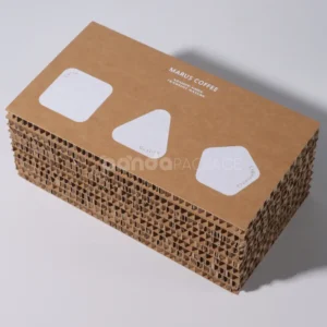 Flip top kraft corrugated packaging box with protective inserts