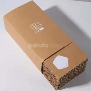 Flip top kraft corrugated packaging box with protective inserts