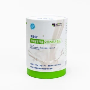 Green and white rigid paper tube for nutritional formula packaging