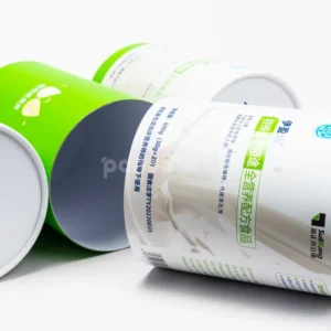 Green and white rigid paper tube for nutritional formula packaging