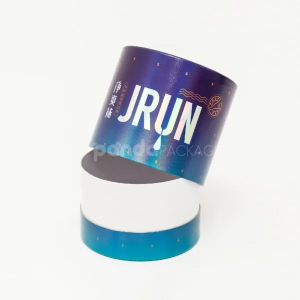Gradient Purple-Blue Cardboard Can with Holographic Coating
