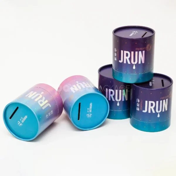 Gradient Purple-Blue Cardboard Can with Holographic Coating