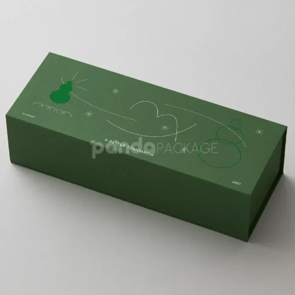 Forest Green Magnetic Flip Rigid Box with Insert