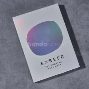 Holographic paperboard box with flat-packed design and foil stamping