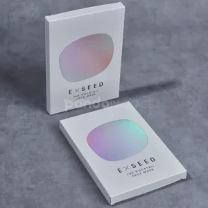 Holographic paperboard box with flat-packed design and foil stamping