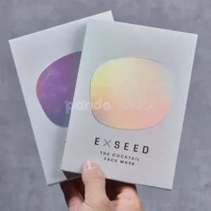 Holographic paperboard box with flat-packed design and foil stamping