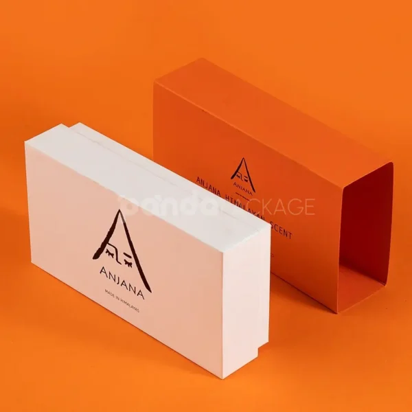 Ivory Lift-Off Rigid Box with Orange Sleeve