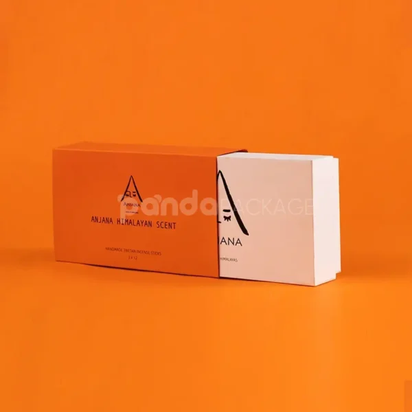 Ivory Lift-Off Rigid Box with Orange Sleeve
