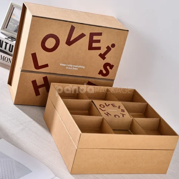 Kraft Drawer Box with Double Layer Divider Insert