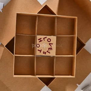 Kraft drawer box with layered compartments and dividers