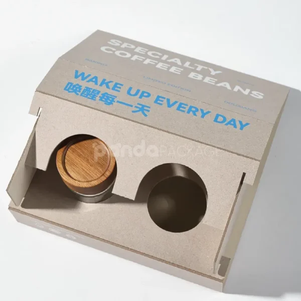 Natural Kraft Drawer Box with Dual Circular Inserts