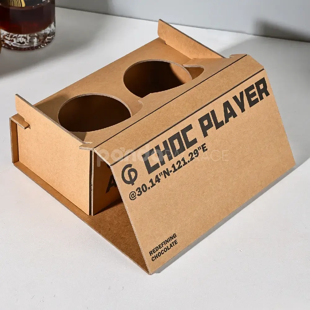 Eco-friendly kraft flip box with internal divider for secure packaging