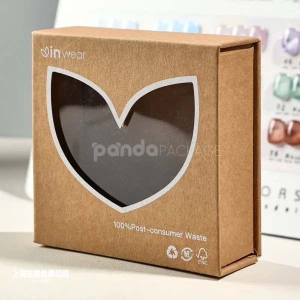 Kraft Rigid Box with Leaf Window and Magnet