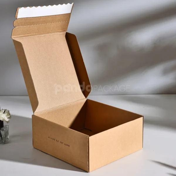 Kraft Corrugated Shipping Box with Tear-Open Flap