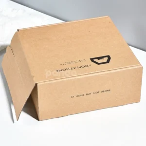 Eco-friendly kraft corrugated box with tear-open strip flap