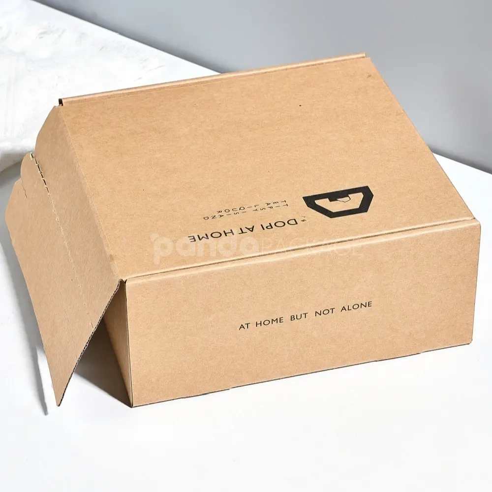 Eco-friendly kraft corrugated box with tear-open strip flap