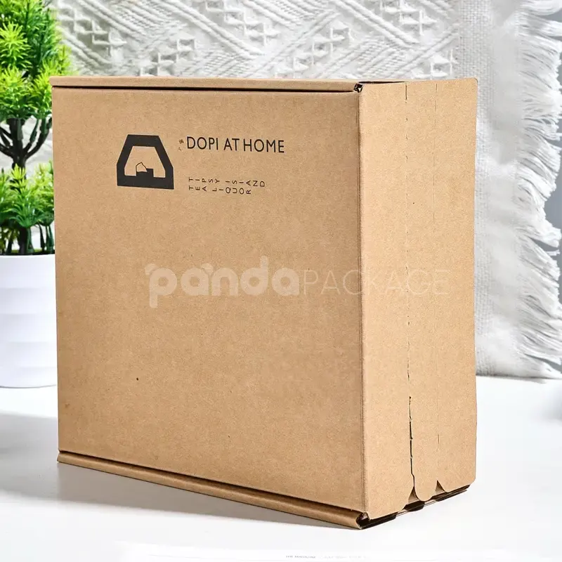 Eco-friendly kraft corrugated box with tear-open strip flap