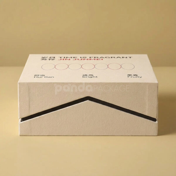 Cream Rigid Box with Diagonal Cut Lid