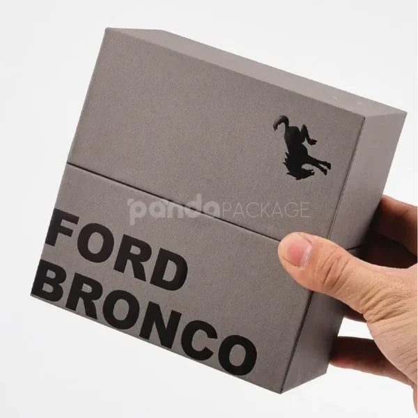 Textured Lift-Off Rigid Box with Black Foil Stamping