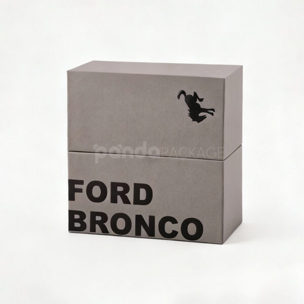 Textured Lift-Off Rigid Box with Black Foil Stamping