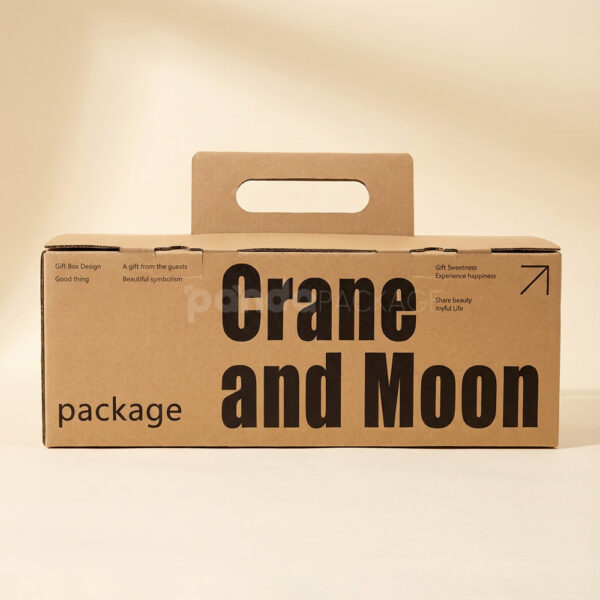 Foldable Kraft Handle Box with Black Typography