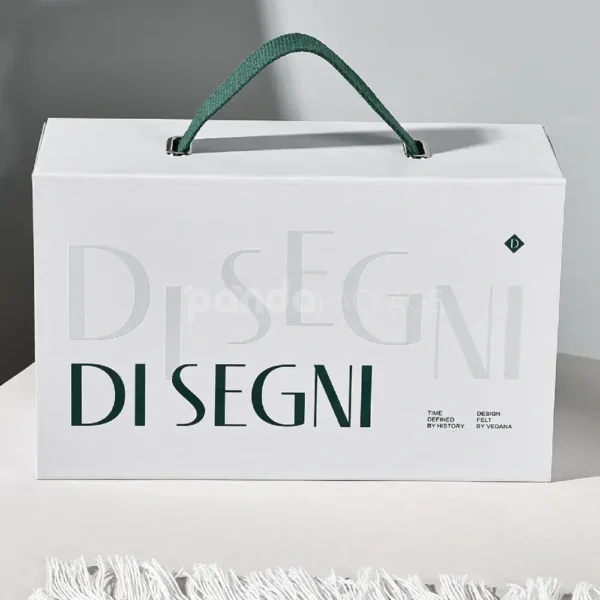 White Book Style Rigid Sample Display Box with Handle