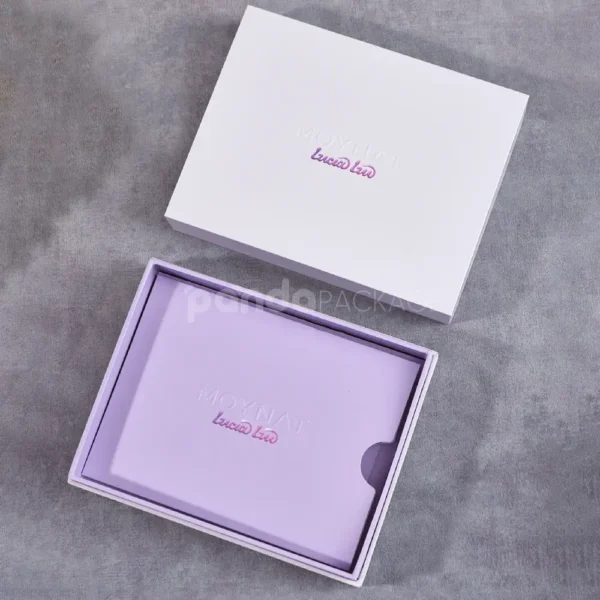 Lavender Flip Lid Rigid Box with Gradient Foil Logo