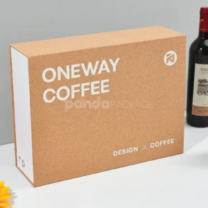 Eco-friendly flip lid paperboard box with cork texture