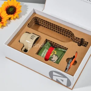 Eco-friendly flip lid paperboard box with cork texture