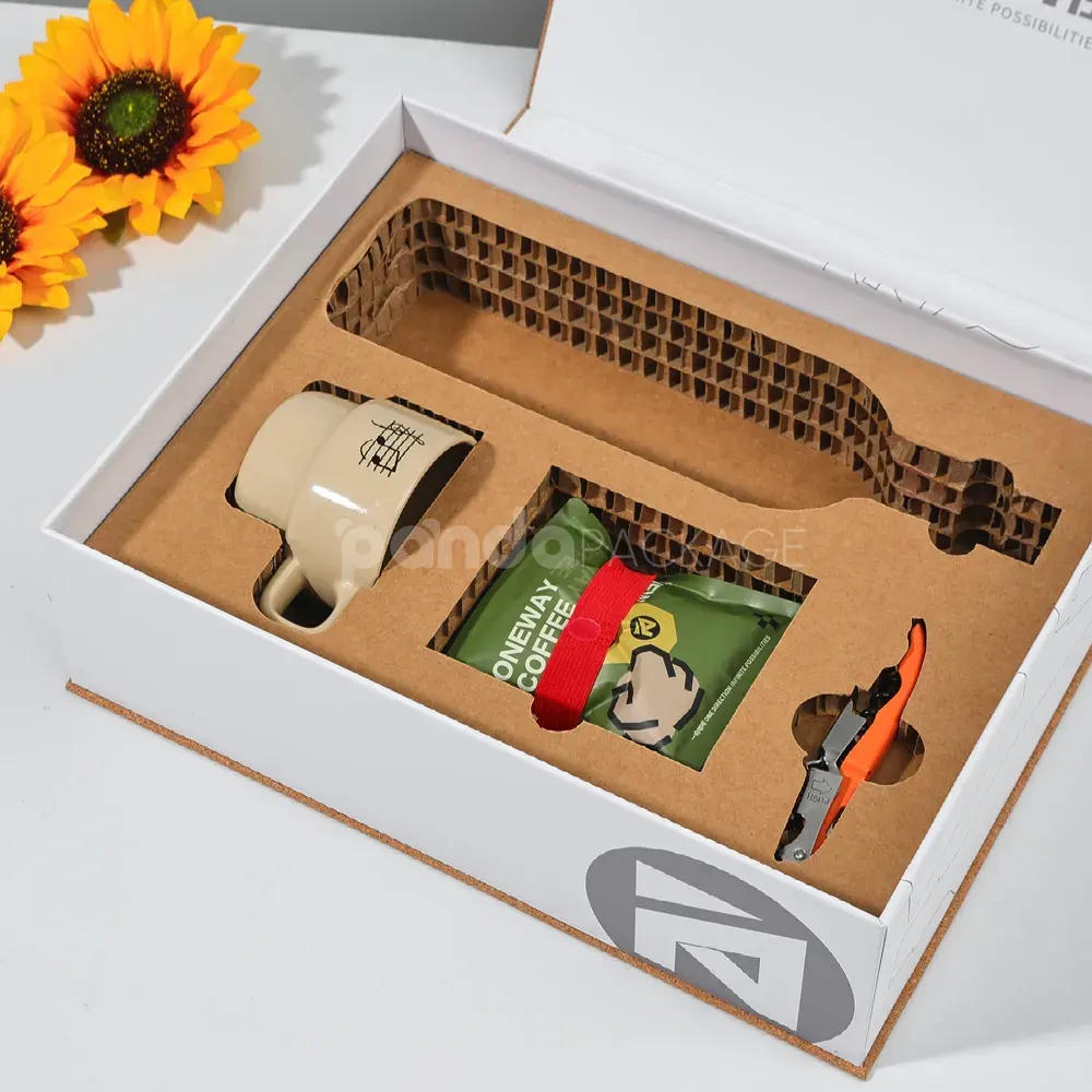 Eco-friendly flip lid paperboard box with cork texture
