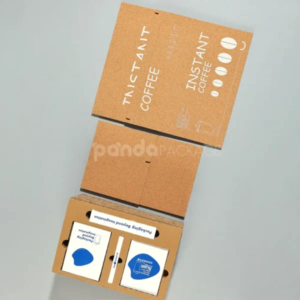 Foldable Kraft Double Tuck Box with Cork Pattern and Handle