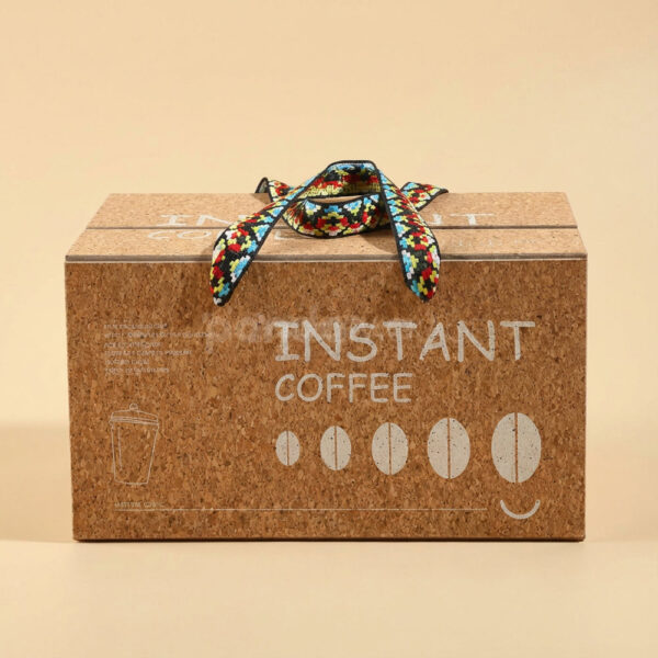 Foldable Kraft Double Tuck Box with Cork Pattern and Handle