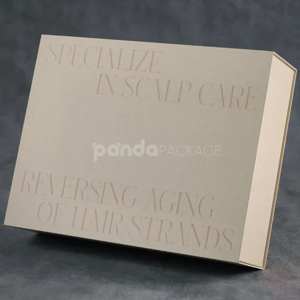 Beige Rigid Flip Lid Box with Foam Insert