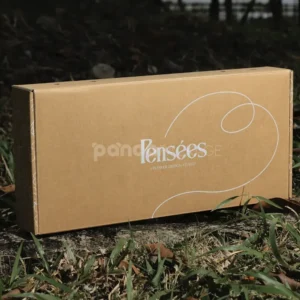 foldable kraft mailer box with printed inner design and handle holes