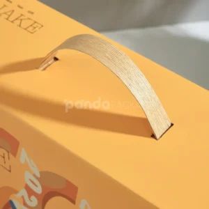 foldable kraft mailer box with divider insert and handle in orange print