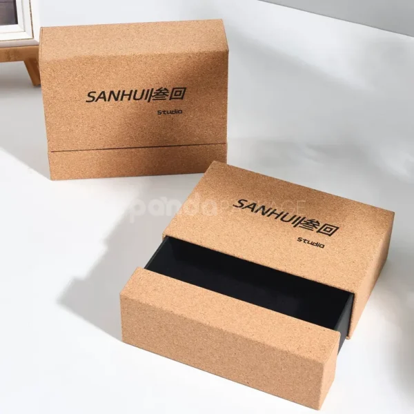 Eco Cork Finish Slide Gift Packaging Box