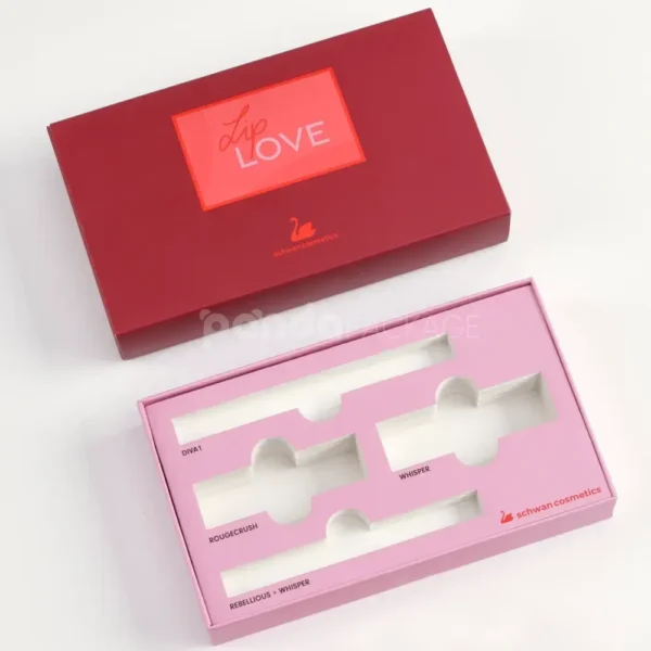 Red Paperboard Display Box with Foam Insert Tray