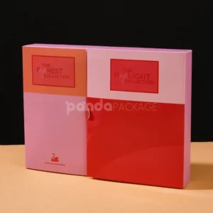 Two-tone rigid double door box with insert compartments