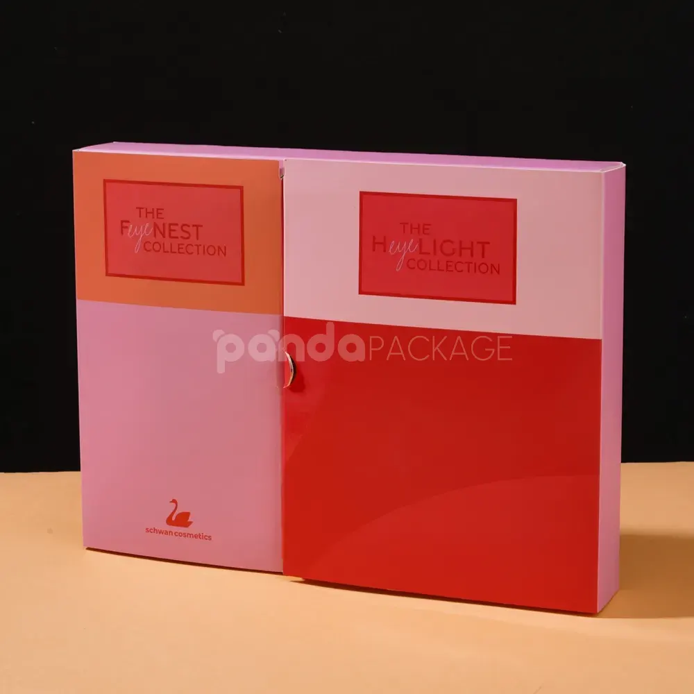Two-tone rigid double door box with insert compartments