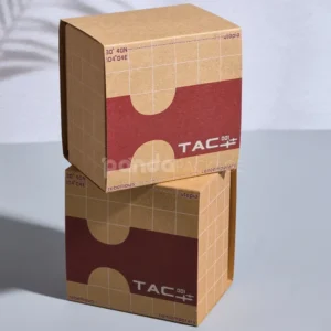 kraft two-piece rigid box with layered paperboard ring inserts
