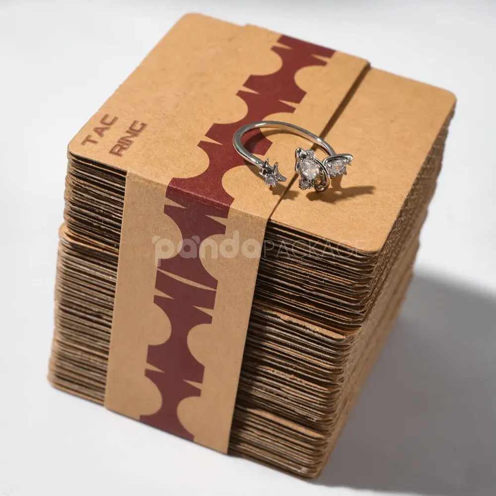 kraft two-piece rigid box with layered paperboard ring inserts