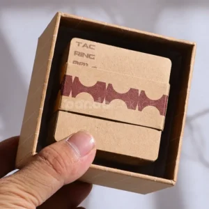 kraft two-piece rigid box with layered paperboard ring inserts