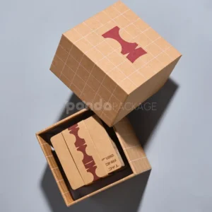 kraft two-piece rigid box with layered paperboard ring inserts