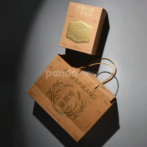Natural Kraft Double Tuck Box with Foil Stamping
