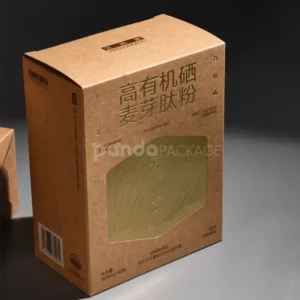 kraft double tuck paperboard box with foil stamping