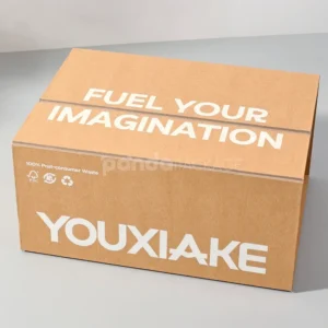 Eco kraft corrugated drawer box with flip-top lid and insert